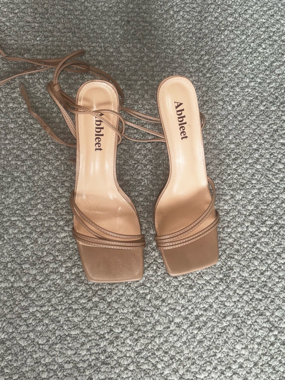 Nude straps heels